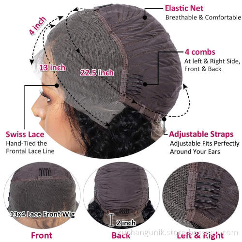 Wholesale Raw Indian Virgin Hair HD Lace Frontal Wig Women Curly Wig Full Swiss Lace Front Closure Human Hair Wig Kinky Curly
